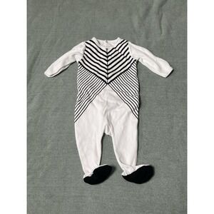 Mon Tresor Enfant Black And White Footie Modern 3M NWOT